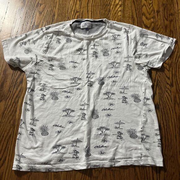Cactus Man Ricky Singh Men’s T-Shirt White XL Hawaiian Aloha All Over Print - Picture 1 of 7